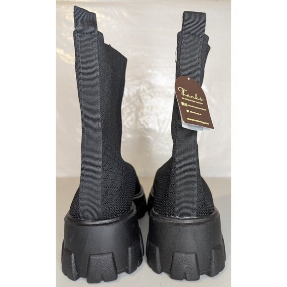 NWT London Rag Mallow Chunky Knit Boots Black | 7 - Picture 5 of 7
